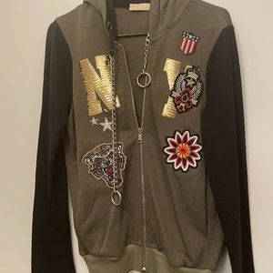 Unused Italian Lady's Blouse with Heavy Embroidery Free Sized